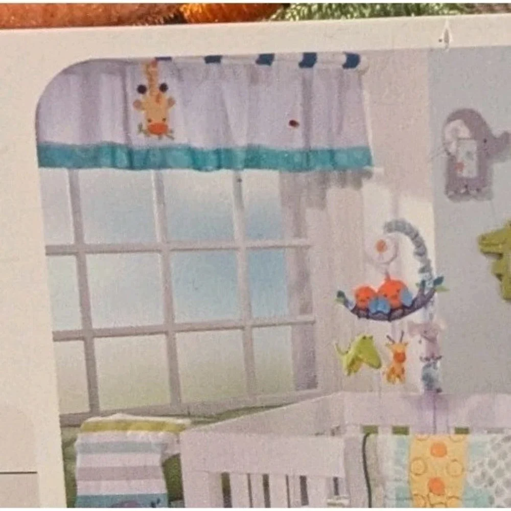 NEW Lambs & Ivy Window Valance Nursery Giraffe Yoo Hoo Collection Baby Decor